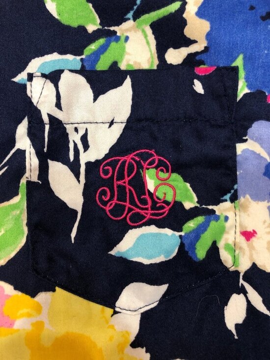 Lauren Ralph Lauren Floral Button Front 3/4 Sleeve Tunic Shirt Size M - Picture 7 of 10